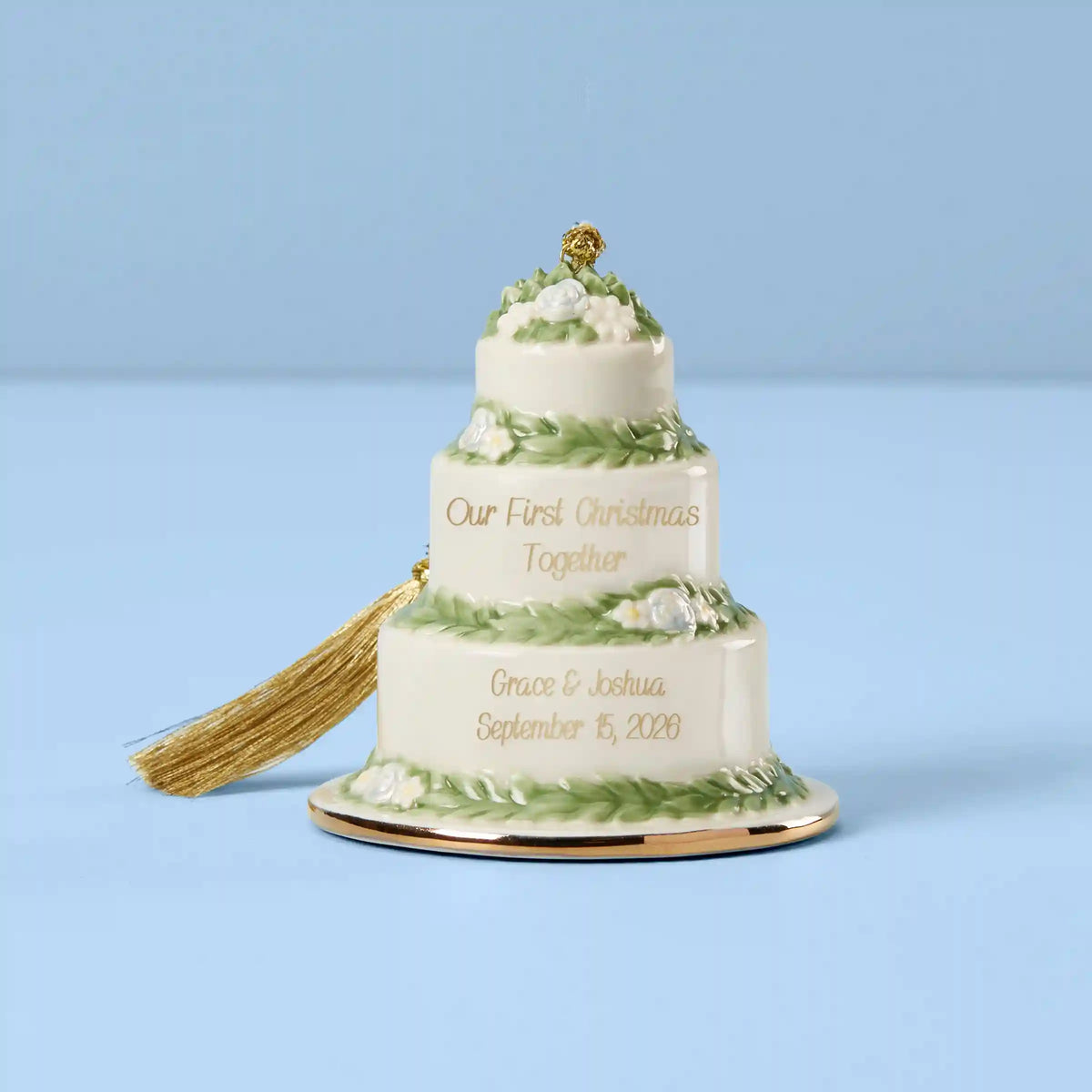 Personalized 1st Christmas Cake Ornament