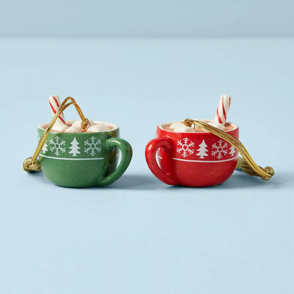 Personalized Forever Friends Hot Cocoa 2-Piece Ornament Set