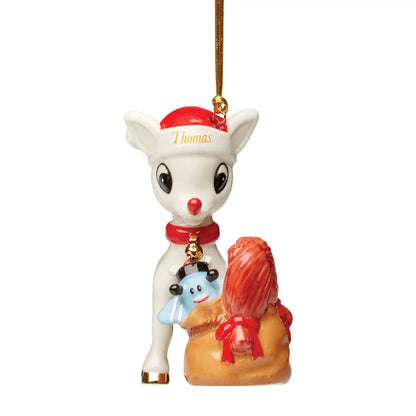Personalized Rudolph Delivering Toys Ornament
