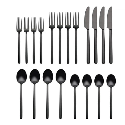 Dean Black Satin 20-Piece Flatware Set