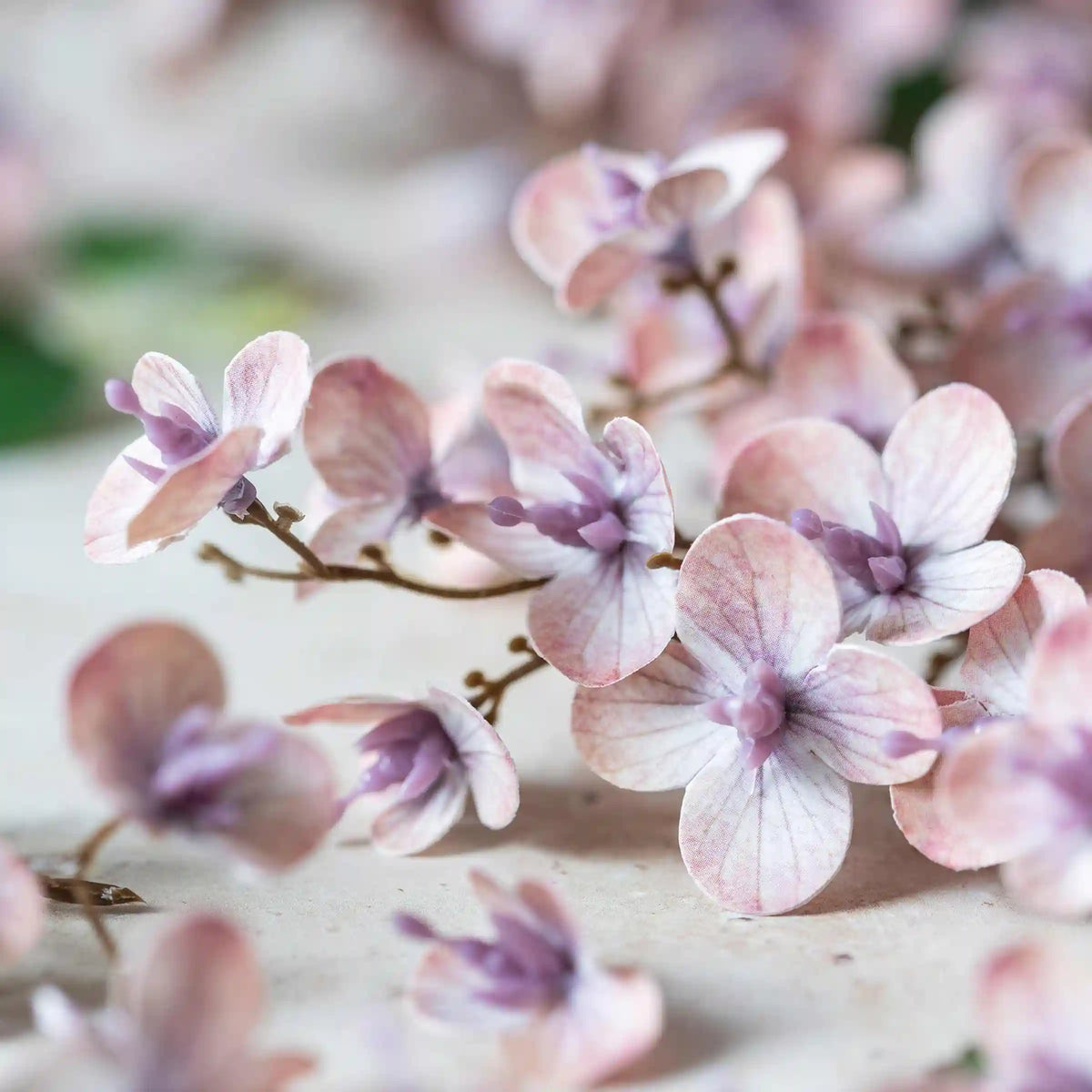 Artificial Blush Japanese Cherry Stem