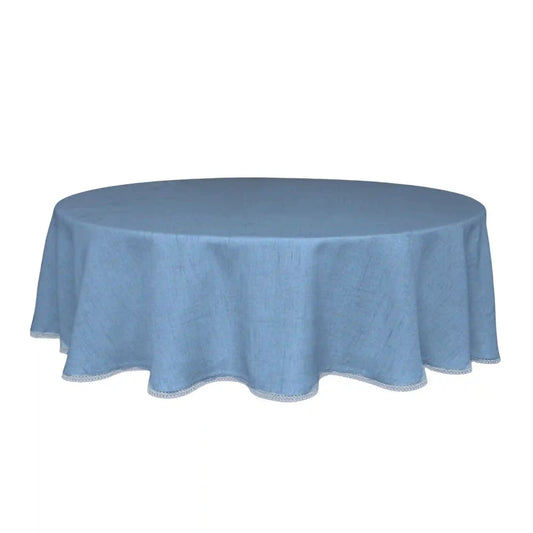 French Perle Solid Periwinkle 70x70 Round Tablecloth