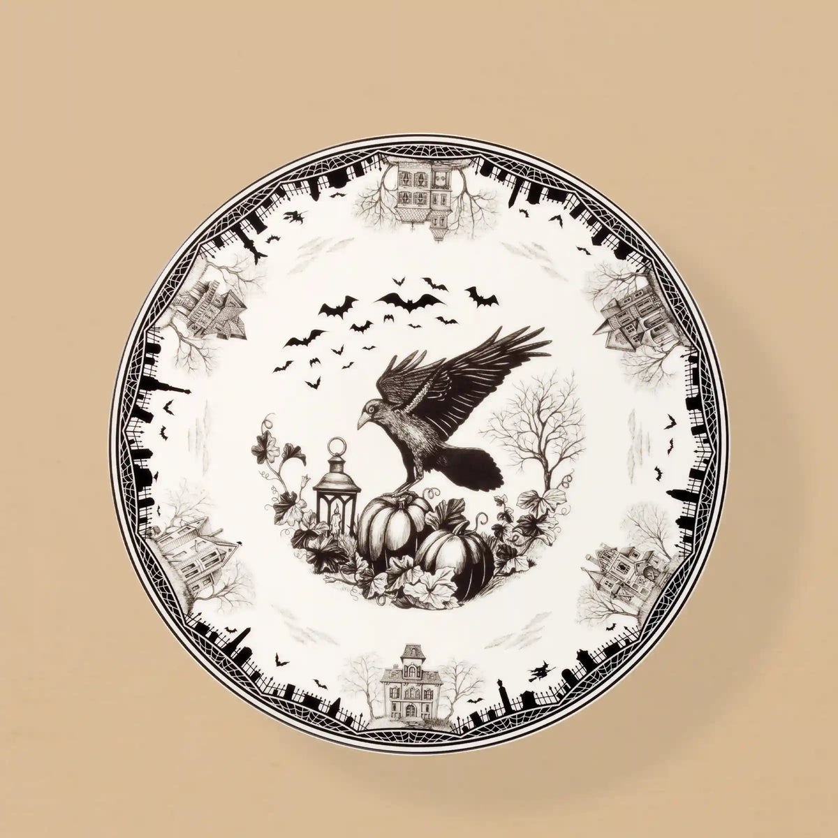 Haunted Village Cake Plate
