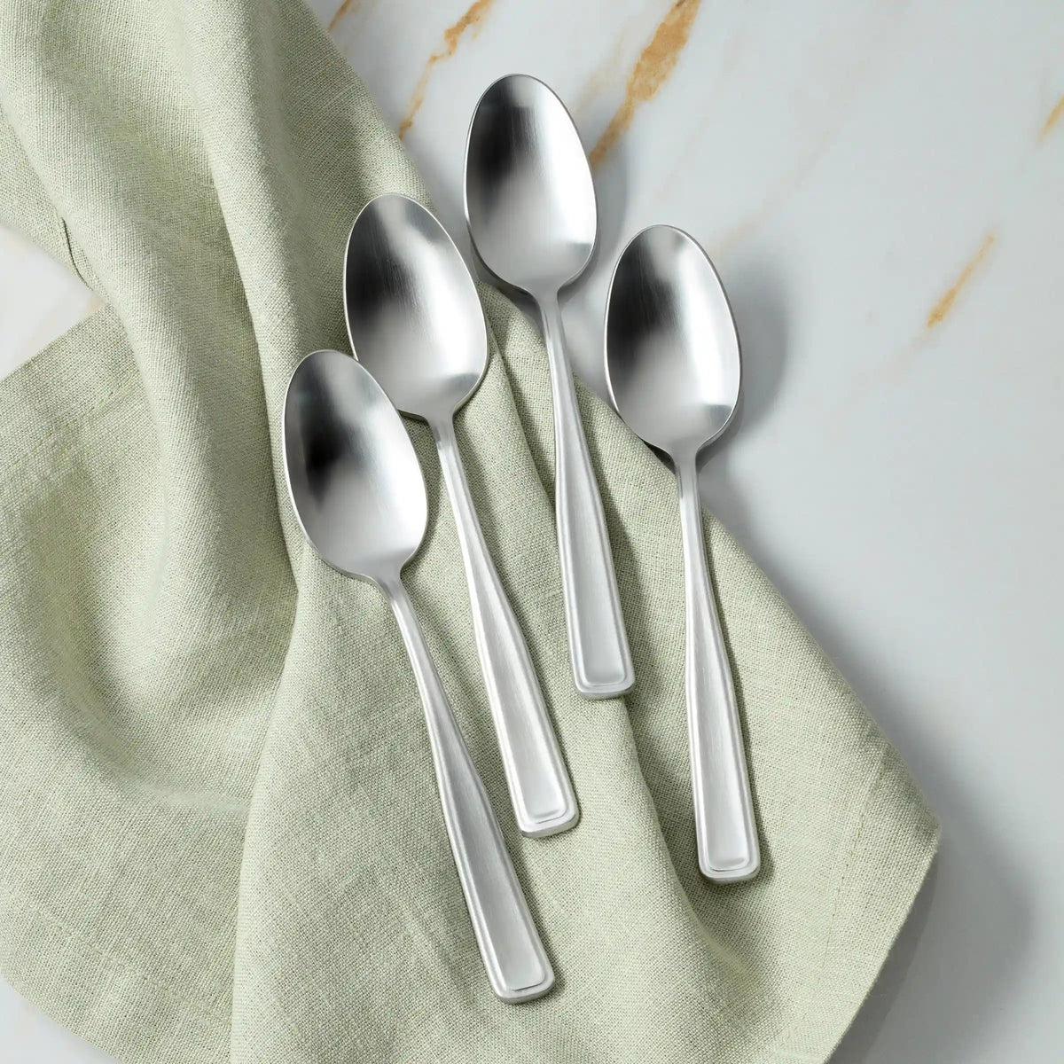 Reid Satin Dinner Spoons, Set of 4