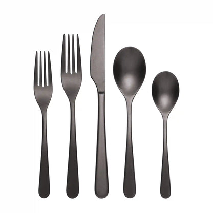 Kenbrook Black Vintage 20-Piece Flatware Set