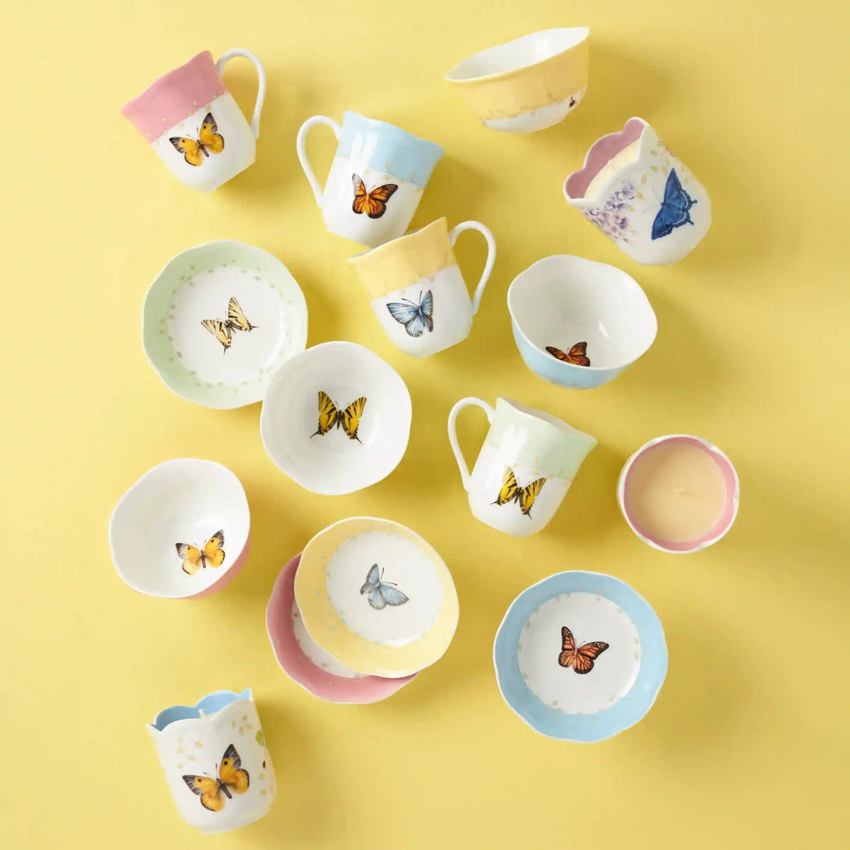 Butterfly Meadow Colors 4-Piece Dessert Bowl Set