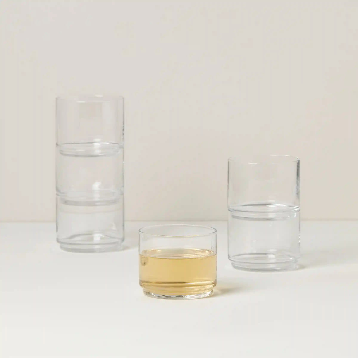 Tuscany Classics Stackable Clear Short Glasses, Set of 6