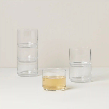 Tuscany Classics Stackable Clear Short Glasses, Set of 6