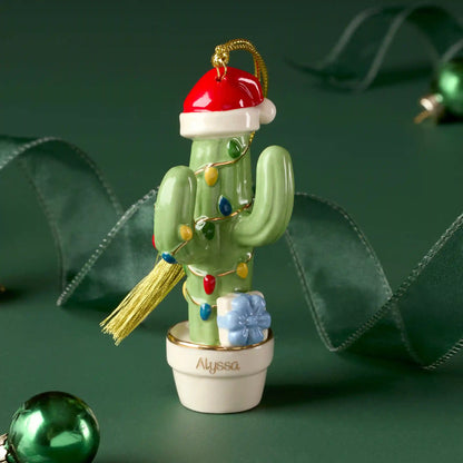 Personalized Christmas Cactus Ornament