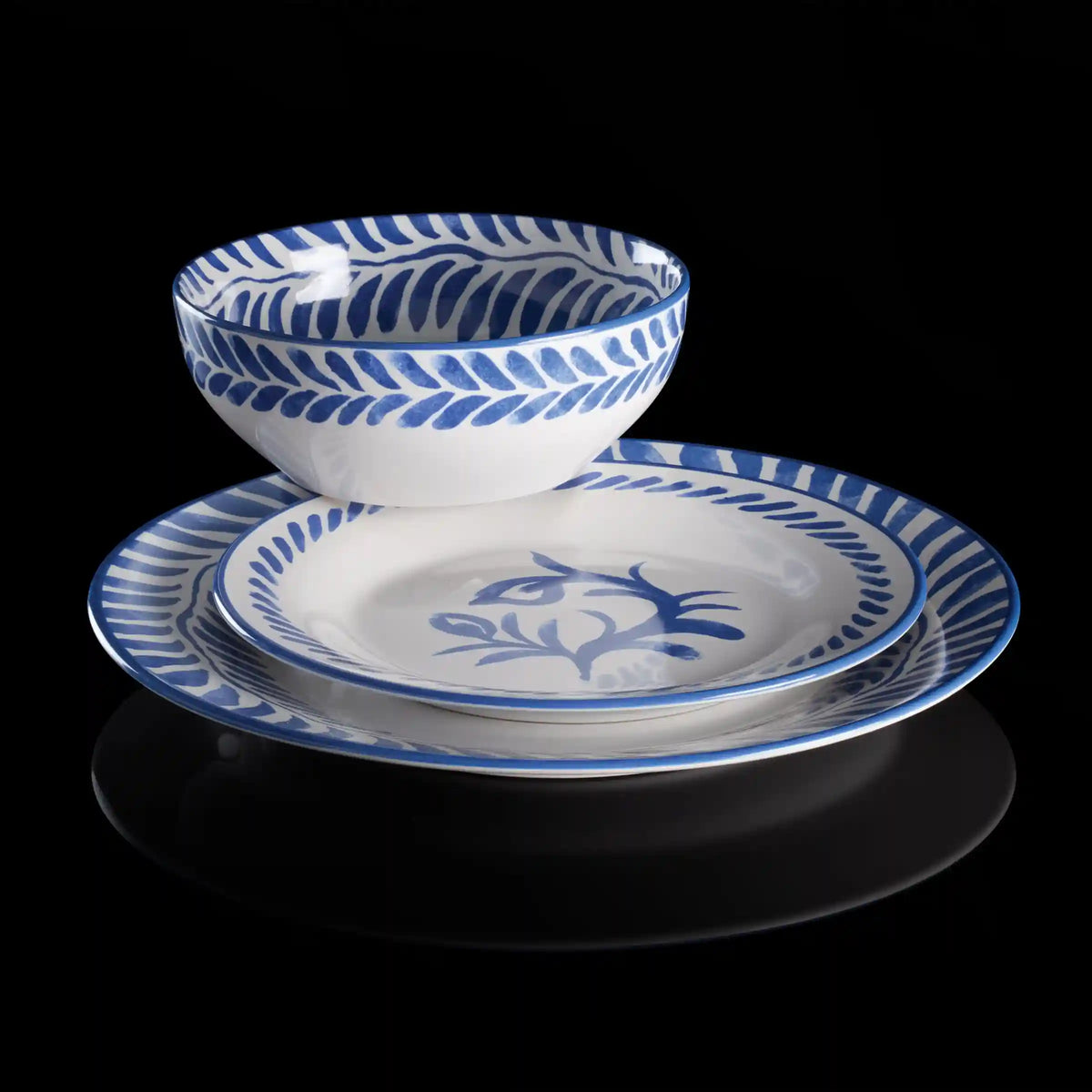 Solear Blue 12-Piece Dinnerware Set