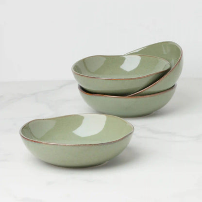 Organic Shades Sage Green Pasta Bowls, Set of 4