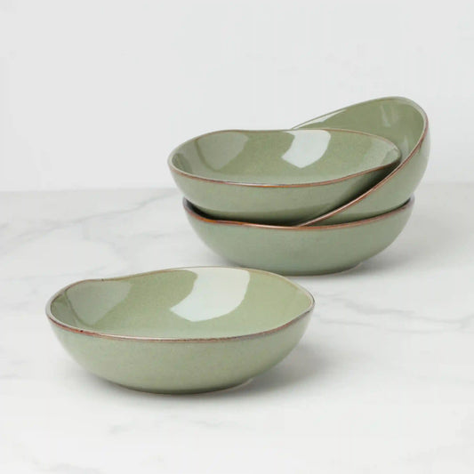 Organic Shades Sage Green Pasta Bowls, Set of 4