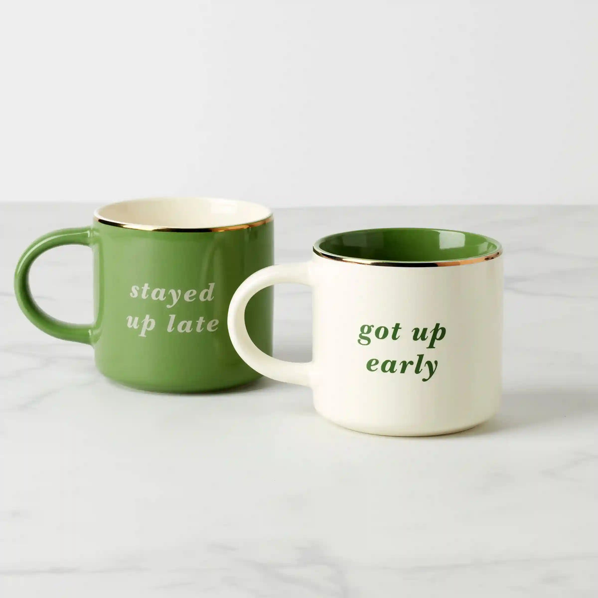 Two of a Kind Got Up Early & Stayed Up Late Mugs, Set of 2