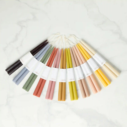Dipped Clay 12" Taper Candle, Set of 2