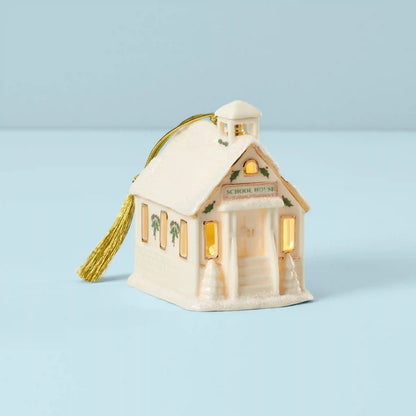 Christmas Village School Lit Ornament