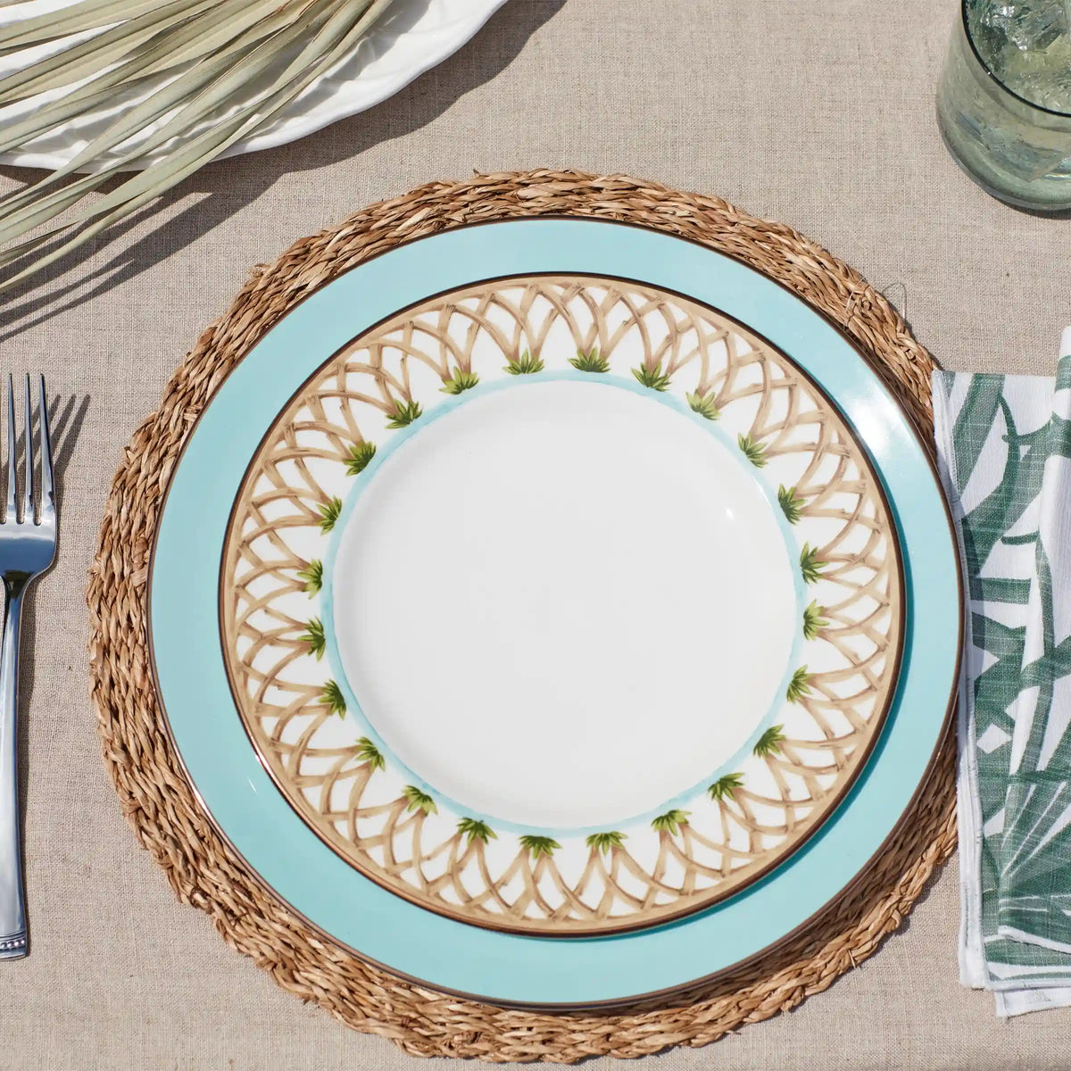 British Colonial Bamboo Accent Plate