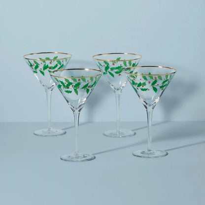 Holiday Martini Glasses, Set of 4