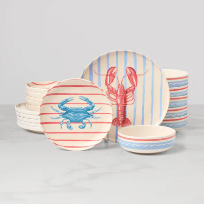 24 Seven Melamine Wharfside 18-Piece Dinnerware Set