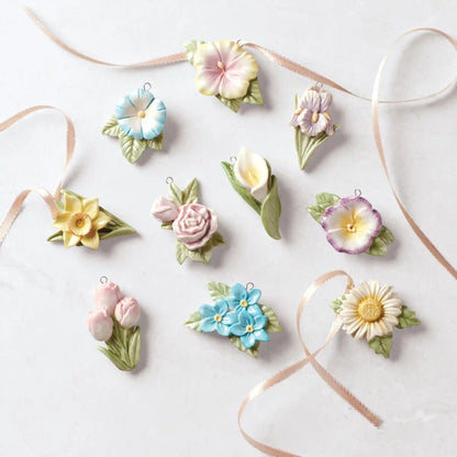 Celebrate Flowers 10-Piece Mini Ornament Set