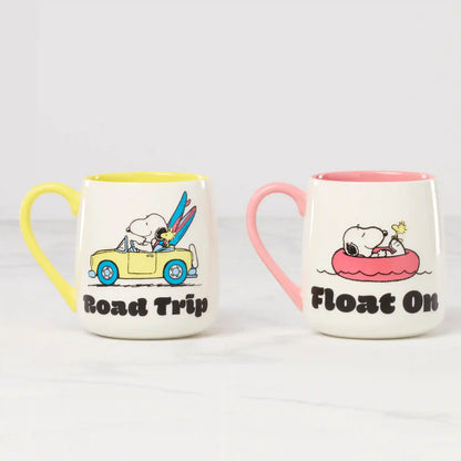 Peanuts Mugs Road Trip-Float On, Set of 2