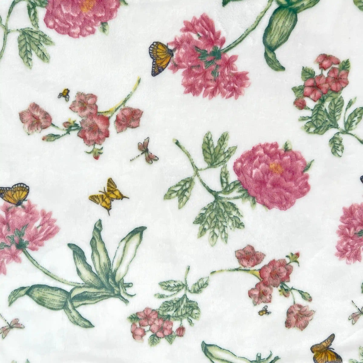 Butterfly Meadow Bloom Pink Throw Blanket