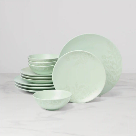 Roseto Soft Sage 12-Piece Dinnerware Set