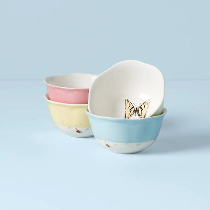Butterfly Meadow Colors 4-Piece Dessert Bowl Set