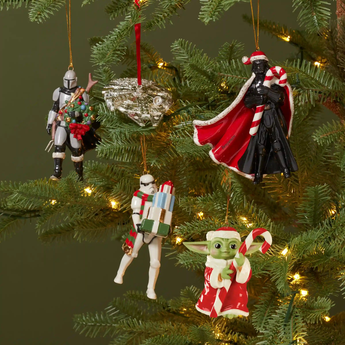 Grogu with Candy Cane Ornament