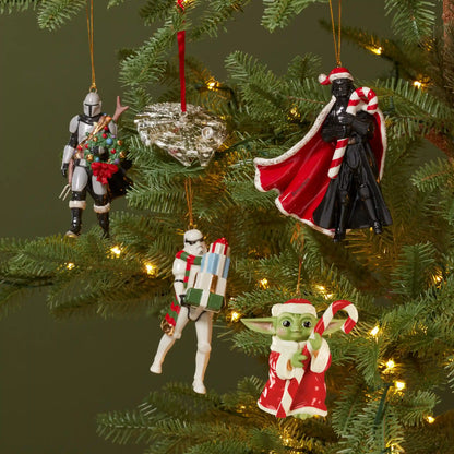 Grogu with Candy Cane Ornament