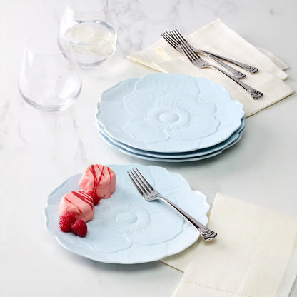 Butterfly Meadow Floral Blue Accent Plates, Set of 4