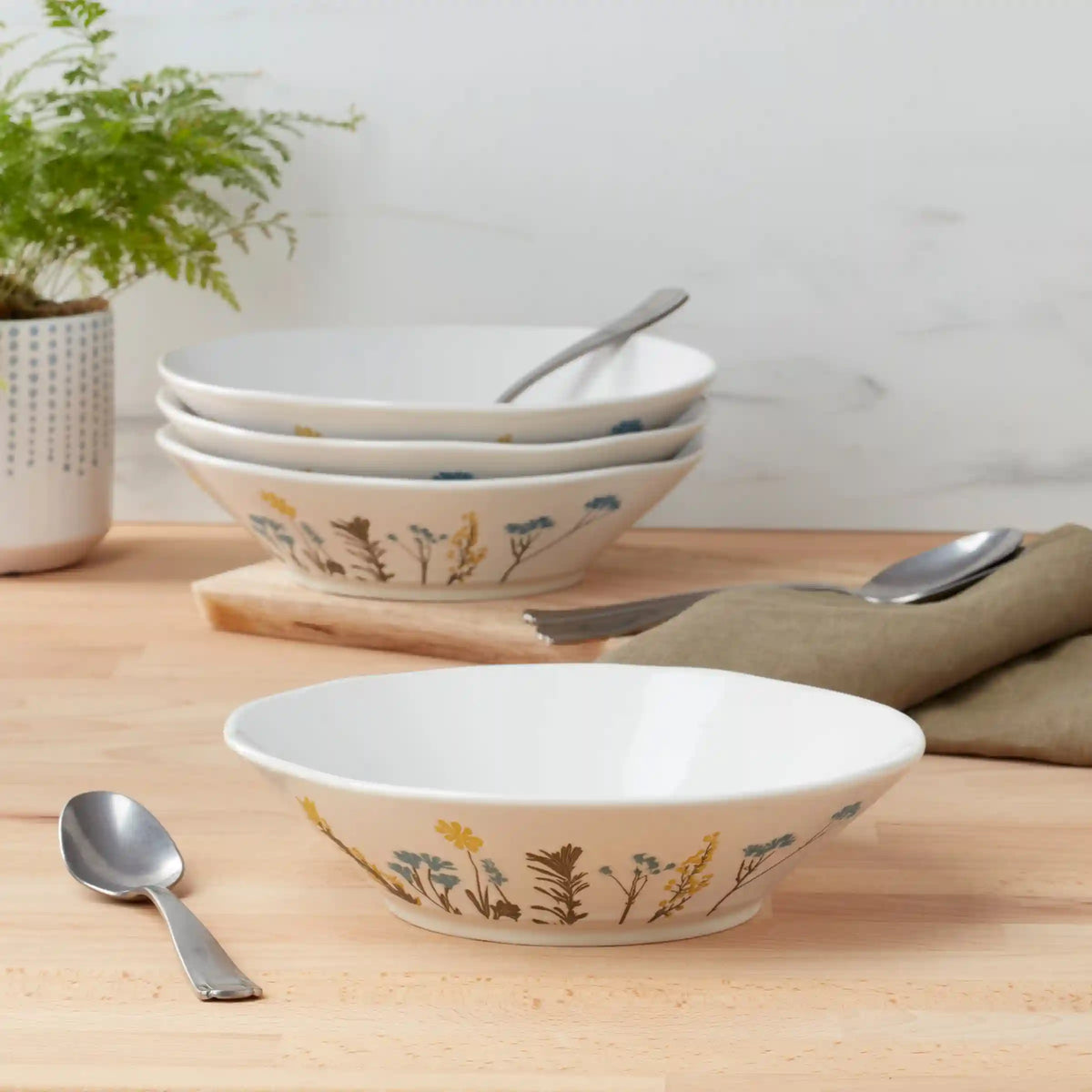 Wildflowers Pasta Bowls, Set of 4