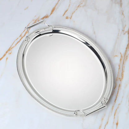 Gallery Oval Silverplate Tray with Handles