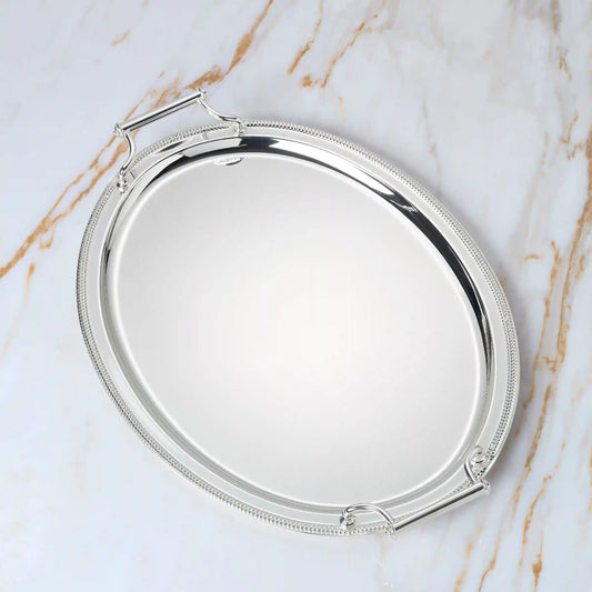 Gallery Oval Silverplate Tray with Handles