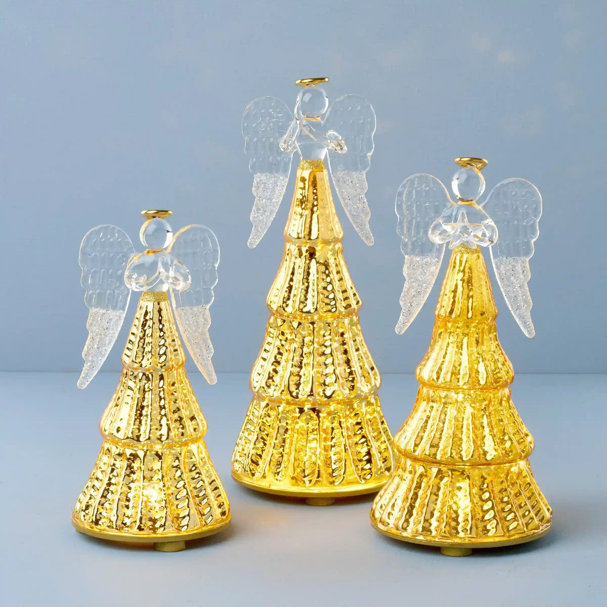 Radiant Light Lit Angel Figurines 3-Piece Set
