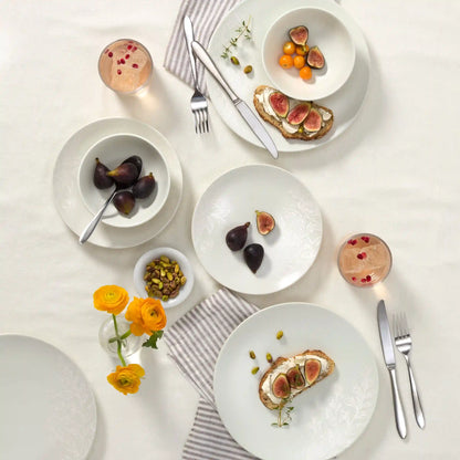 Roseto White 12-Piece Dinnerware Set