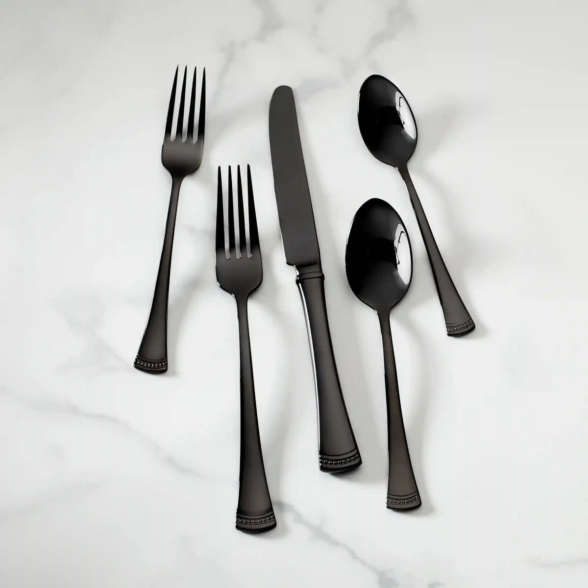 Portola Black Mirror 20-Piece Flatware Set