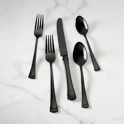Portola Black Mirror 20-Piece Flatware Set