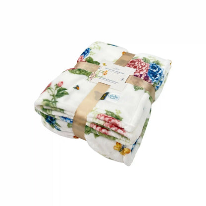 Butterfly Meadow Hydrangea Throw Blanket
