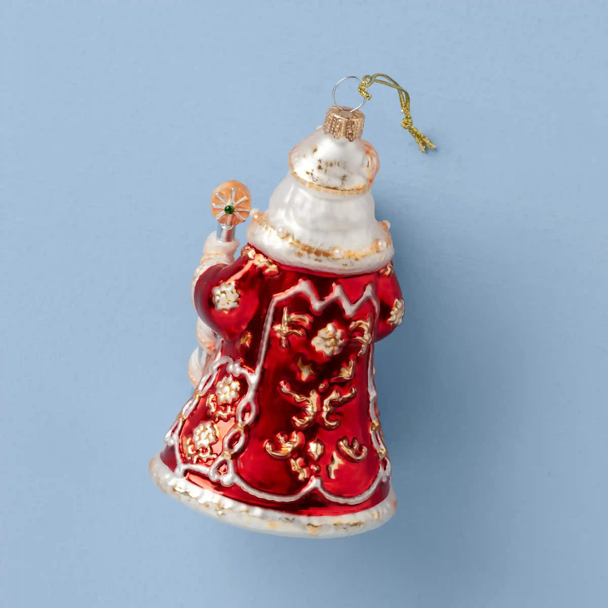 Blown Glass Santa Ornament
