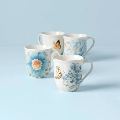 Butterfly Meadow Blue Mugs, Set of 4