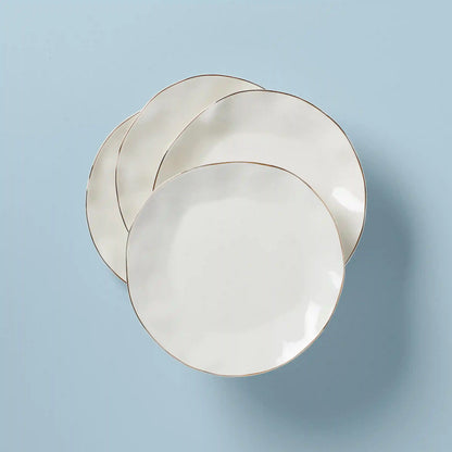 Blue Bay White Dinner Plates, Set of 4
