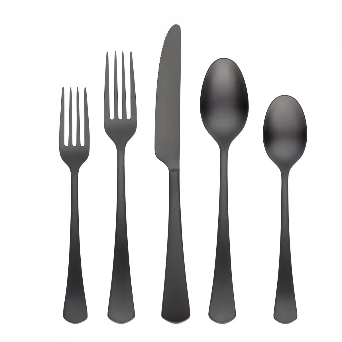 Morgan Black Satin 20-Piece Flatware Set