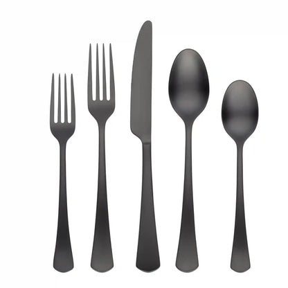 Morgan Black Satin 20-Piece Flatware Set