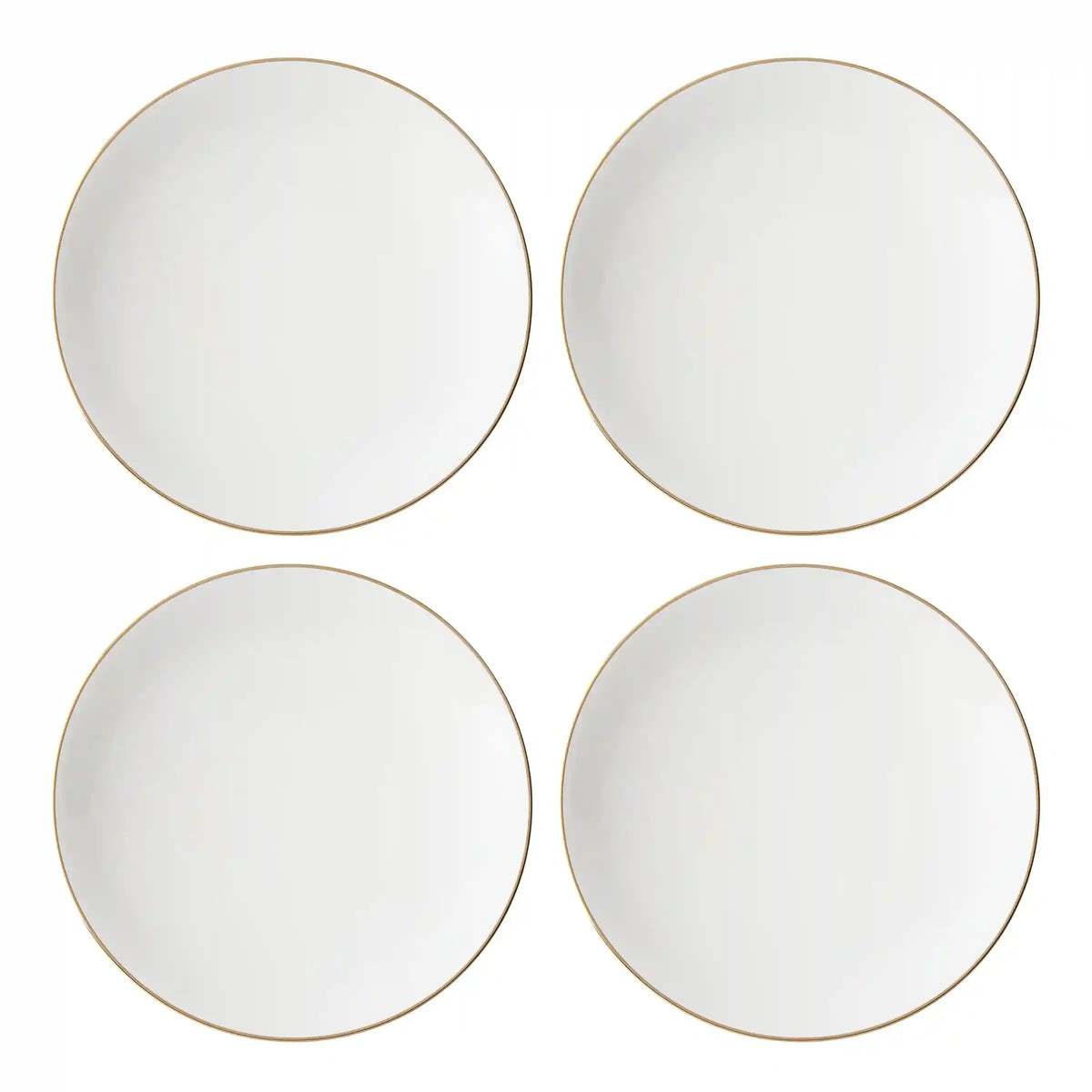 Trianna White Coupe Dinner Plates, Set of 4