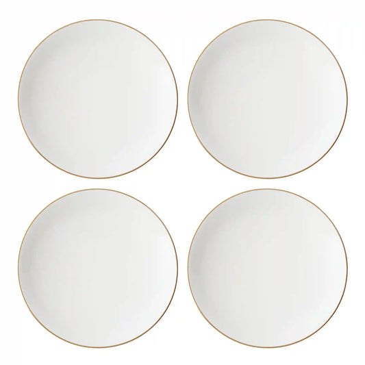 Trianna White Coupe Dinner Plates, Set of 4