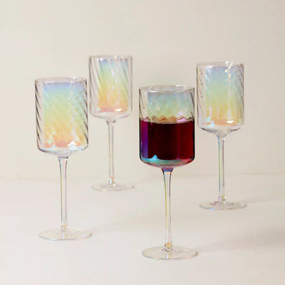 Tuscany Classics Iridescent Red Wine Glasses, Set of 4