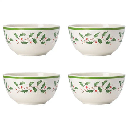 Holiday Melamine All-Purpose Bowls, Set of 4