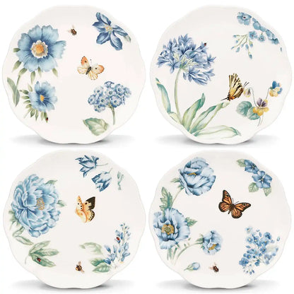 Butterfly Meadow Blue Dessert Plates, Set of 4