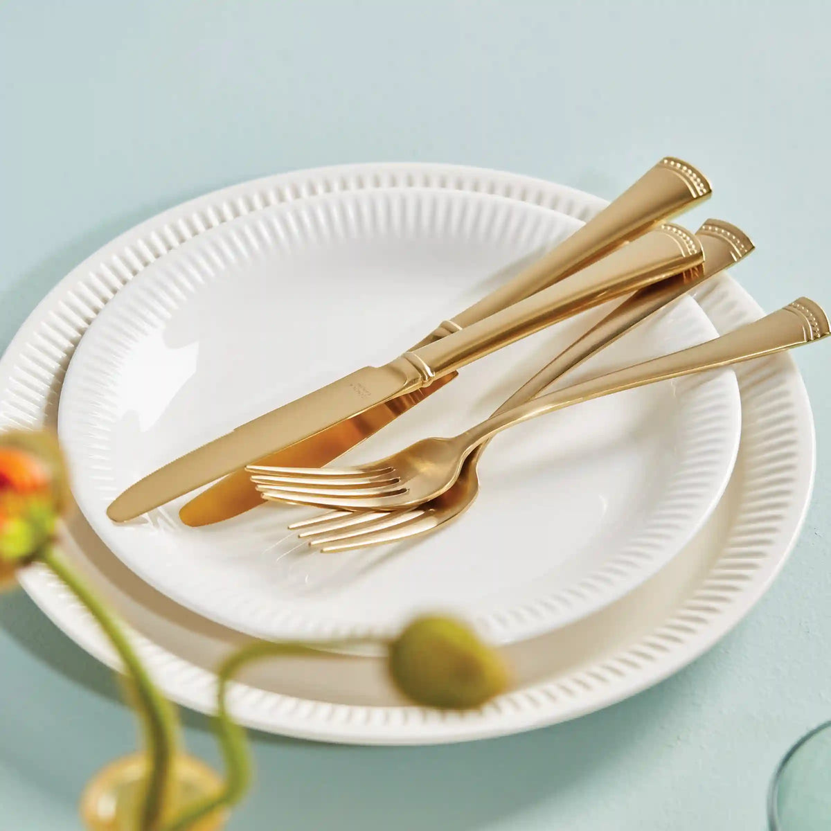 Portola Gold Satin 20-Piece Flatware Set