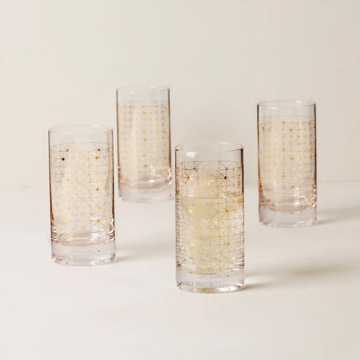 Tuscany Classics Gold Dust Highball Glasses, Set of 4